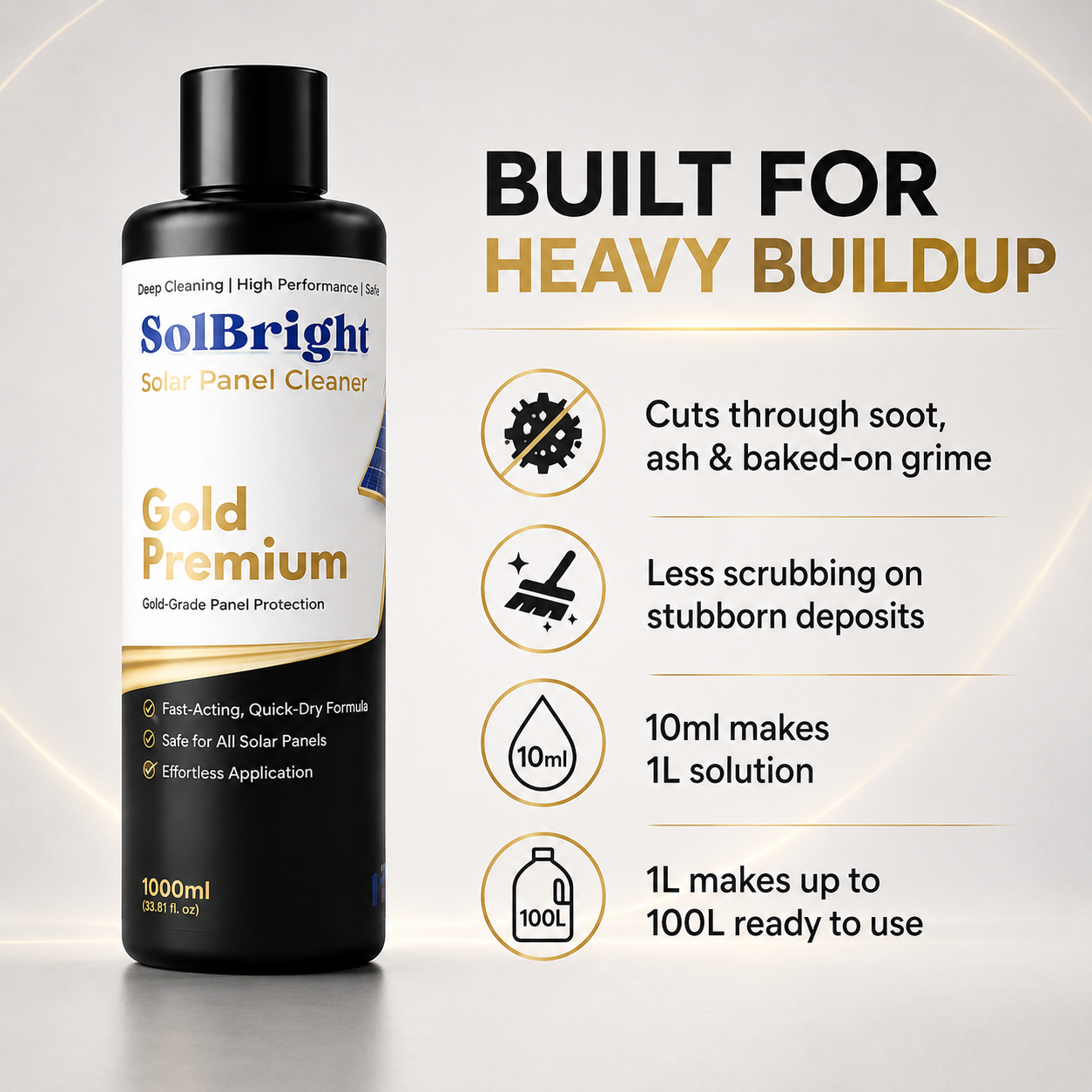 SolBright Gold Premium Solar Panel Cleaner